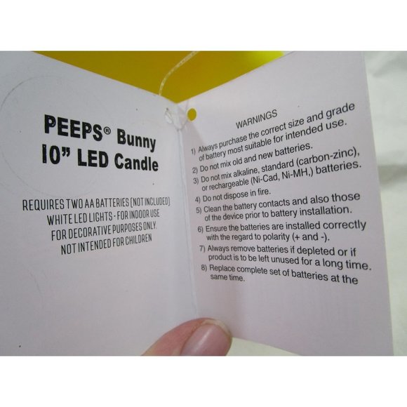 Peeps Bunny Blowmold LED Flickering Candle Light 10" Batteries Not Included NWT - Picture 12 of 16